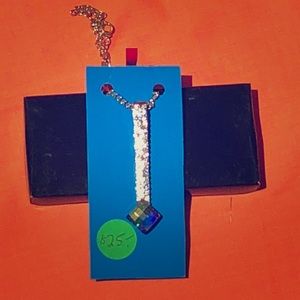 Long Swarovski crystal necklace with short chain